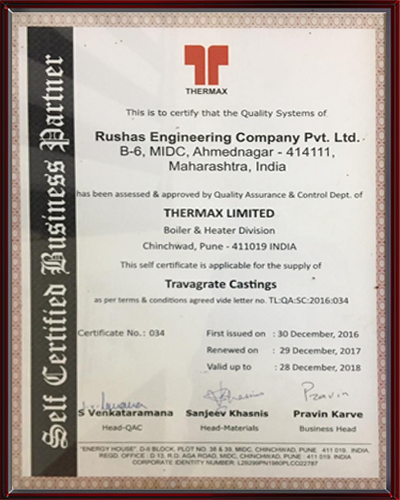 Rushas CERTIFICATIONS AND ACCREDIATION